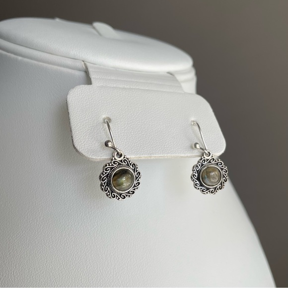 SOLD - Silver Labradorite Earrings (925) - Picture 1 of 6